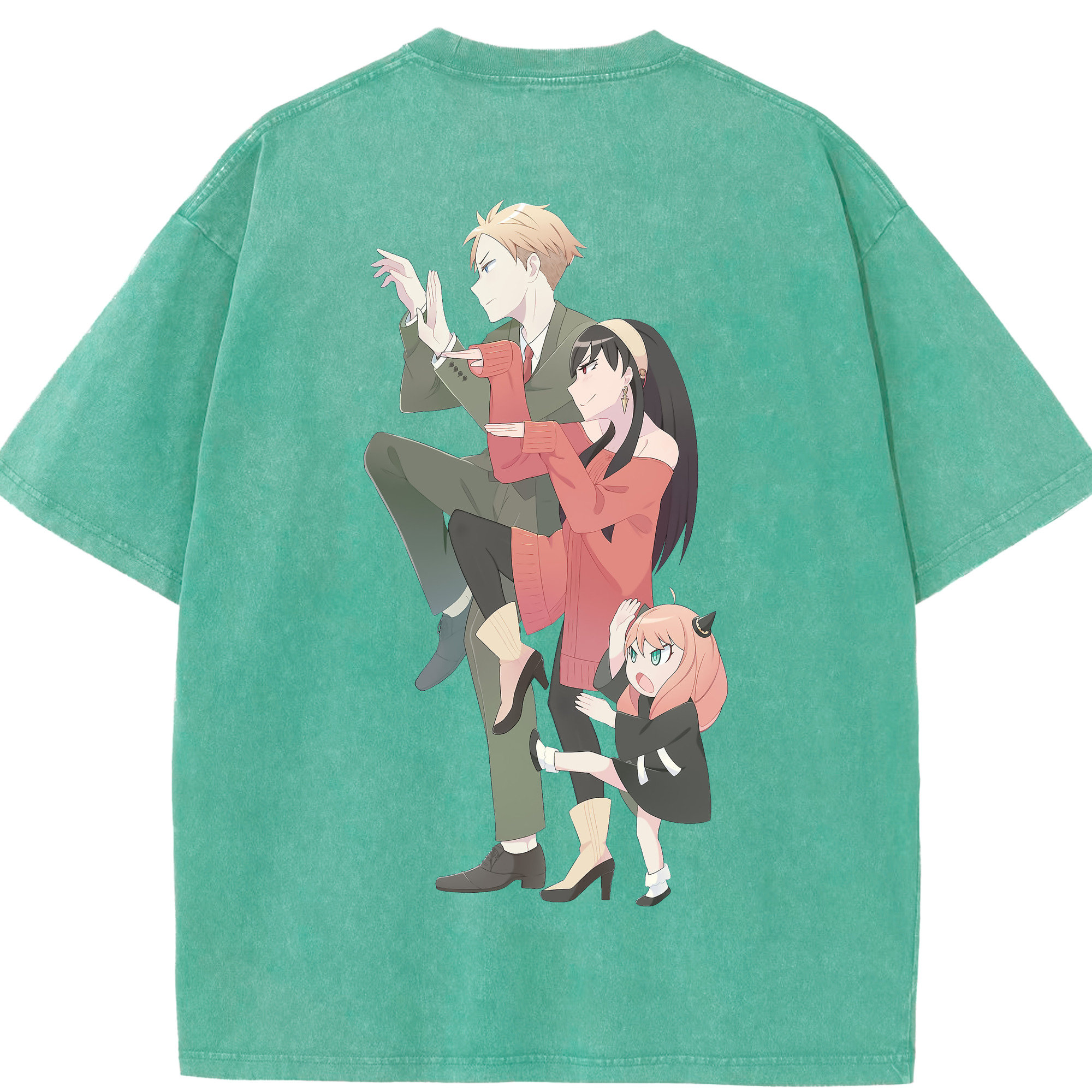 （画像用） SPY×FAMILY间谍家家酒 綿100% ヴィンテージ風 半袖Tシャツ（背面プリント）